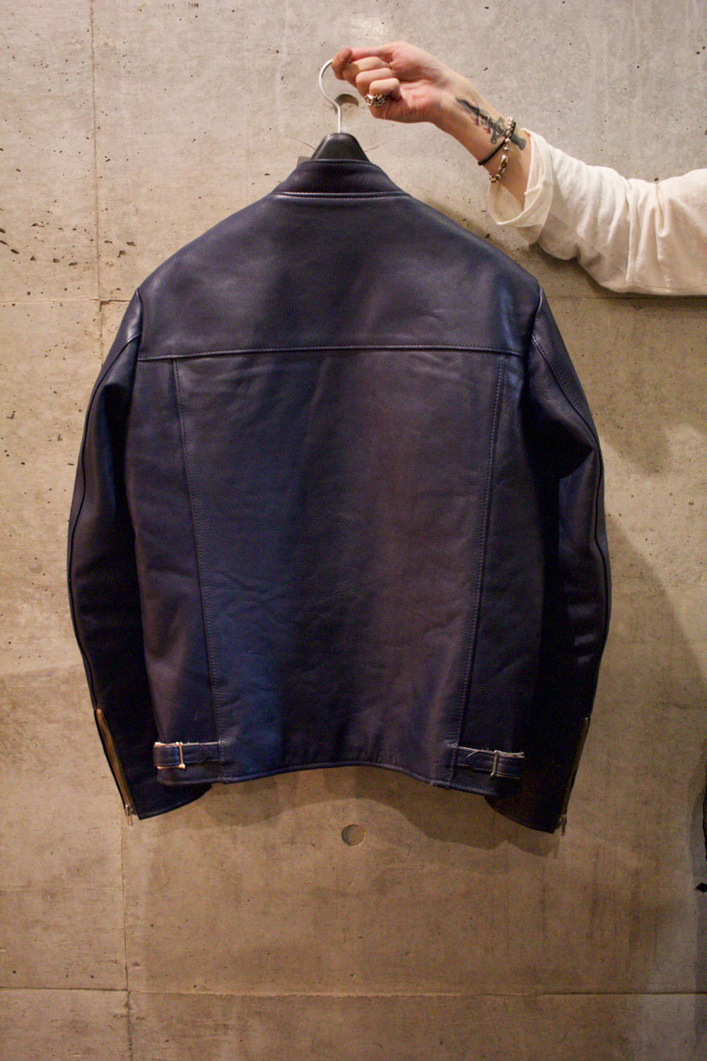 Black Means シングルライダースジャケット blackmeans - SPman シングルライダース (NAVY/L.BLUE) | HAZE