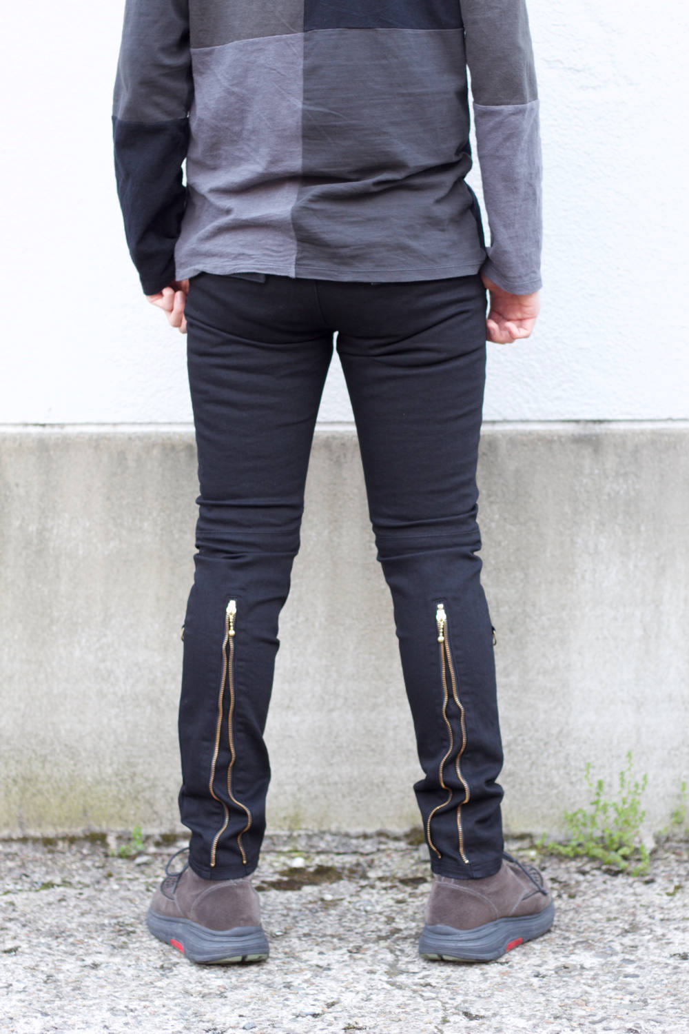 blackmeans デニムスリムパンツ　black Mサイズ blackmeans - 945-78TP06-5 / レザーパンツ (スリム) GOLD ZIP